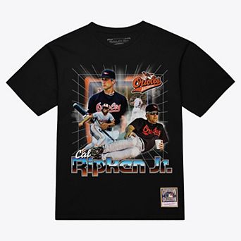 Men's Mitchell & Ness Cal Ripken Jr. Black Baltimore Orioles Legendary Collage Player T-Shirt