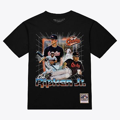 Men's Mitchell & Ness Cal Ripken Jr. Black Baltimore Orioles Legendary Collage Player T-Shirt