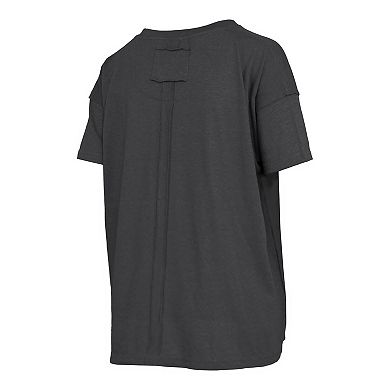 Women's Pressbox Black Ohio State Buckeyes Swirl Script Twisted Team Color Stitched Oversized T-Shirt