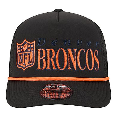 Men's New Era Black Denver Broncos Throwback Foam 19TWENTY Adjustable Hat