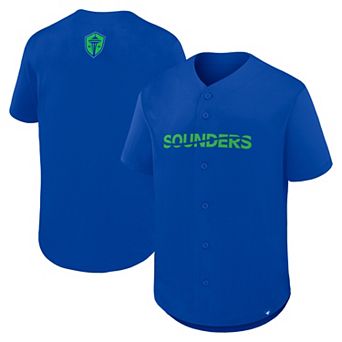 Men's Fanatics Blue Seattle Sounders FC Maximum Intensity Button-Up Jersey