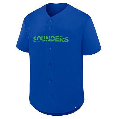 Men's Fanatics Blue Seattle Sounders FC Maximum Intensity Button-Up Jersey