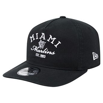 Men's New Era Black Miami Marlins Stacked 19TWENTY Adjustable Hat