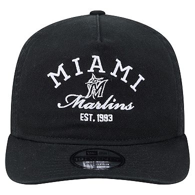 Men's New Era Black Miami Marlins Stacked 19TWENTY Adjustable Hat