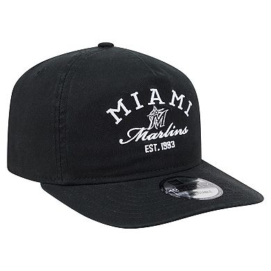 Men's New Era Black Miami Marlins Stacked 19TWENTY Adjustable Hat