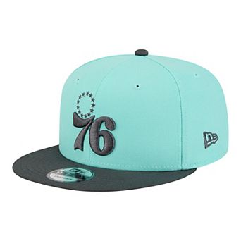 Men's New Era Turquoise/Charcoal Philadelphia 76ers Color Pack Two-Tone 9FIFTY Snapback Hat