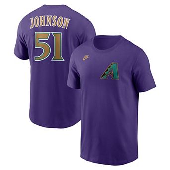 Men's Nike Randy Johnson Purple Arizona Diamondbacks Cooperstown Collection Name & Number T-Shirt