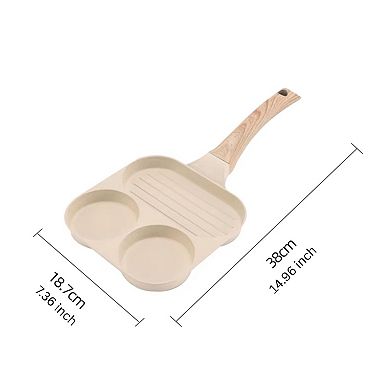 Three-Hole Nonstick Egg & Sausage Frying Pan