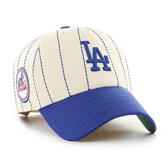 Men's '47 x Rawlings Natural/Royal Los Angeles Dodgers Pinstripe Clean Up Adjustable Hat