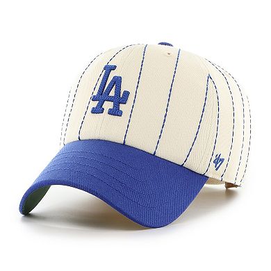 Men's '47 x Rawlings Natural/Royal Los Angeles Dodgers Pinstripe Clean Up Adjustable Hat