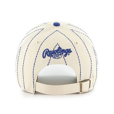 Men's '47 x Rawlings Natural/Royal Los Angeles Dodgers Pinstripe Clean Up Adjustable Hat