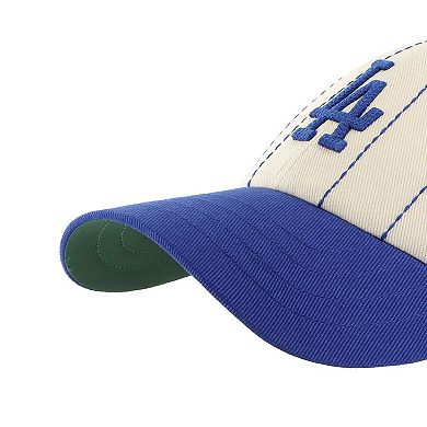 Men's '47 x Rawlings Natural/Royal Los Angeles Dodgers Pinstripe Clean Up Adjustable Hat