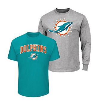 Men's Fanatics Heather Gray/Aqua Miami Dolphins Big & Tall 2-Pack T-Shirt Set