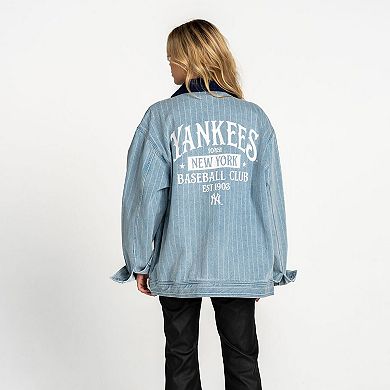 Women's The Wild Collective Denim New York Yankees Full-Zip Mechanic Jacket