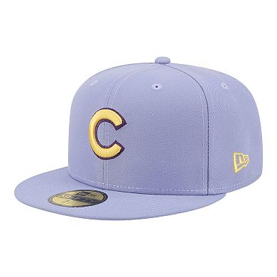 Men's New Era Light Purple Chicago Cubs Lavender Bloom 59FIFTY Fitted Hat