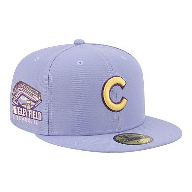 Men's New Era Light Purple Chicago Cubs Lavender Bloom 59FIFTY Fitted Hat