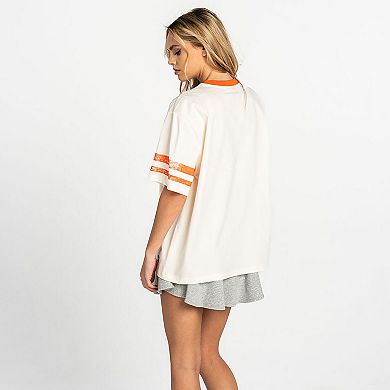 Women's The Wild Collective White Phoenix Mercury Vintage Drop-Shoulder Oversized T-Shirt