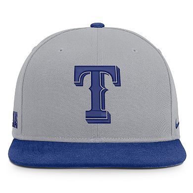 Men's Nike Gray/Royal Texas Rangers Primetime Pro Dri-FIT Snapback Hat