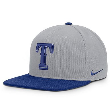 Men's Nike Gray/Royal Texas Rangers Primetime Pro Dri-FIT Snapback Hat