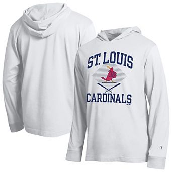 Men's Champion White St. Louis Cardinals Cooperstown Hooded Long-Sleeve T-Shirt