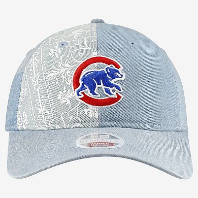 Women's New Era Chicago Cubs Denim Patchwork 9TWENTY Adjustable Hat