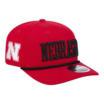 Men's New Era Scarlet Nebraska Huskers Wordmark Rope 9SEVENTY Stretch-Snap Hat