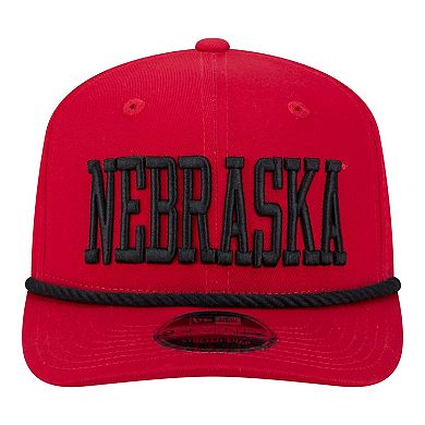 Men's New Era Scarlet Nebraska Huskers Wordmark Rope 9SEVENTY Stretch-Snap Hat