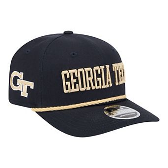 Men's New Era Navy Georgia Tech Yellow Jackets Wordmark Rope 9SEVENTY Stretch-Snap Hat