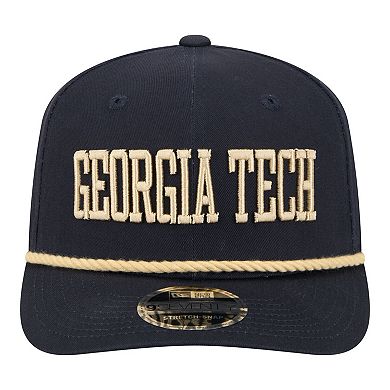 Men's New Era Navy Georgia Tech Yellow Jackets Wordmark Rope 9SEVENTY Stretch-Snap Hat