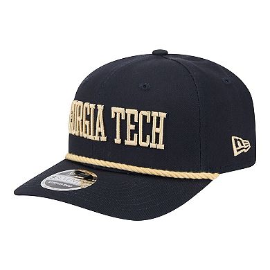 Men's New Era Navy Georgia Tech Yellow Jackets Wordmark Rope 9SEVENTY Stretch-Snap Hat