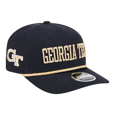 Men's New Era Navy Georgia Tech Yellow Jackets Wordmark Rope 9SEVENTY Stretch-Snap Hat