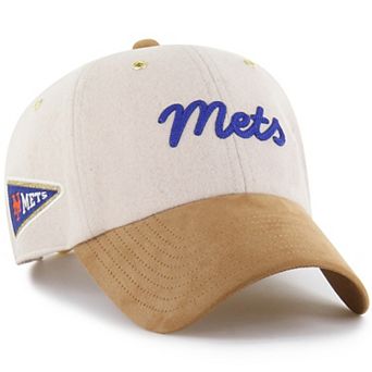 Men's '47 x Stoney Clover Lane Natural/Tan New York Mets Script Charm Clean Up Adjustable Hat