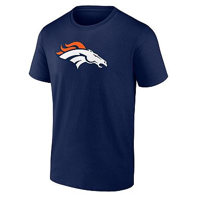 Men's Logo Athletic Navy Denver Broncos Primary Logo T-Shirt