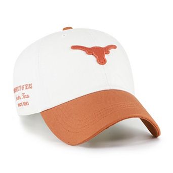 Men's '47 White/Texas Orange Texas Longhorns Contemporary Basics Two Tone Clean Up Adjustable Hat