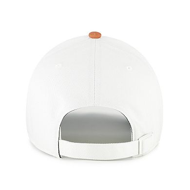 Men's '47 White/Texas Orange Texas Longhorns Contemporary Basics Two Tone Clean Up Adjustable Hat