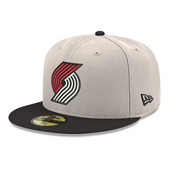 Men's New Era Gray/Black Portland Trail Blazers Chrome Two-Tone 59FIFTY Fitted Hat