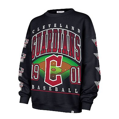 Women's '47 Navy Cleveland Guardians Trendy Team Go Big Oversized Sweatshirt