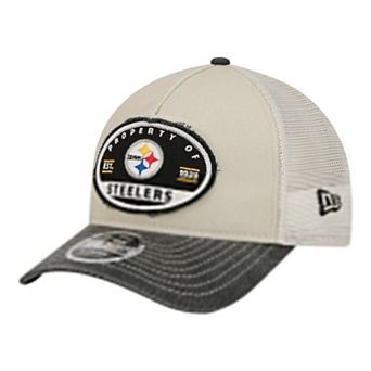 Men's New Era Natural Pittsburgh Steelers Frayed M-Crown A-Frame 9FORTY Adjustable Hat