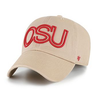 Men's '47 Khaki Ohio State Buckeyes Vault Clean Up Adjustable Hat