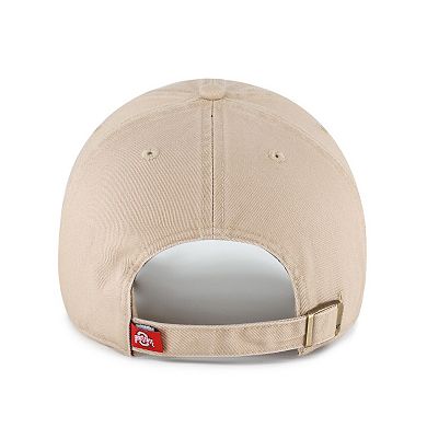 Men's '47 Khaki Ohio State Buckeyes Vault Clean Up Adjustable Hat