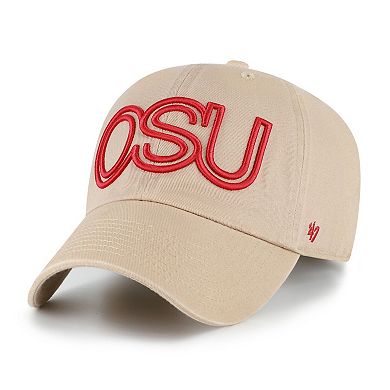 Men's '47 Khaki Ohio State Buckeyes Vault Clean Up Adjustable Hat