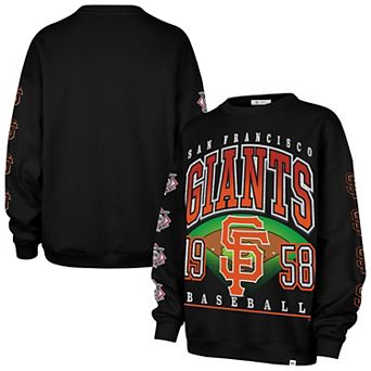 Women's '47 Black San Francisco Giants Trendy Team Go Big Oversized Sweatshirt
