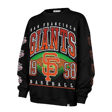 Women's '47 Black San Francisco Giants Trendy Team Go Big Oversized Sweatshirt