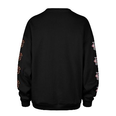 Women's '47 Black San Francisco Giants Trendy Team Go Big Oversized Sweatshirt