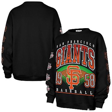 Women's '47 Black San Francisco Giants Trendy Team Go Big Oversized Sweatshirt