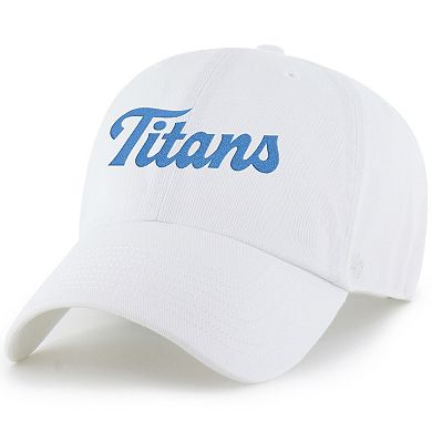 Men's '47 White Tennessee Titans Script Clean Up Adjustable Hat