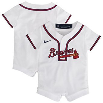 Newborn & Infant Nike White Atlanta Braves Home Replica Romper Jersey