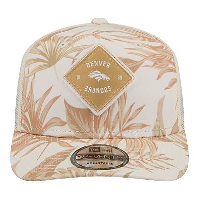 Men's New Era Tan Denver Broncos Tonal Palm 9SEVENTY Adjustable Trucker Hat