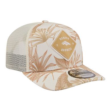 Men's New Era Tan Denver Broncos Tonal Palm 9SEVENTY Adjustable Trucker Hat