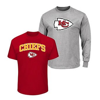 Men's Fanatics Heather Gray/Red Kansas City Chiefs Big & Tall 2-Pack T-Shirt Set